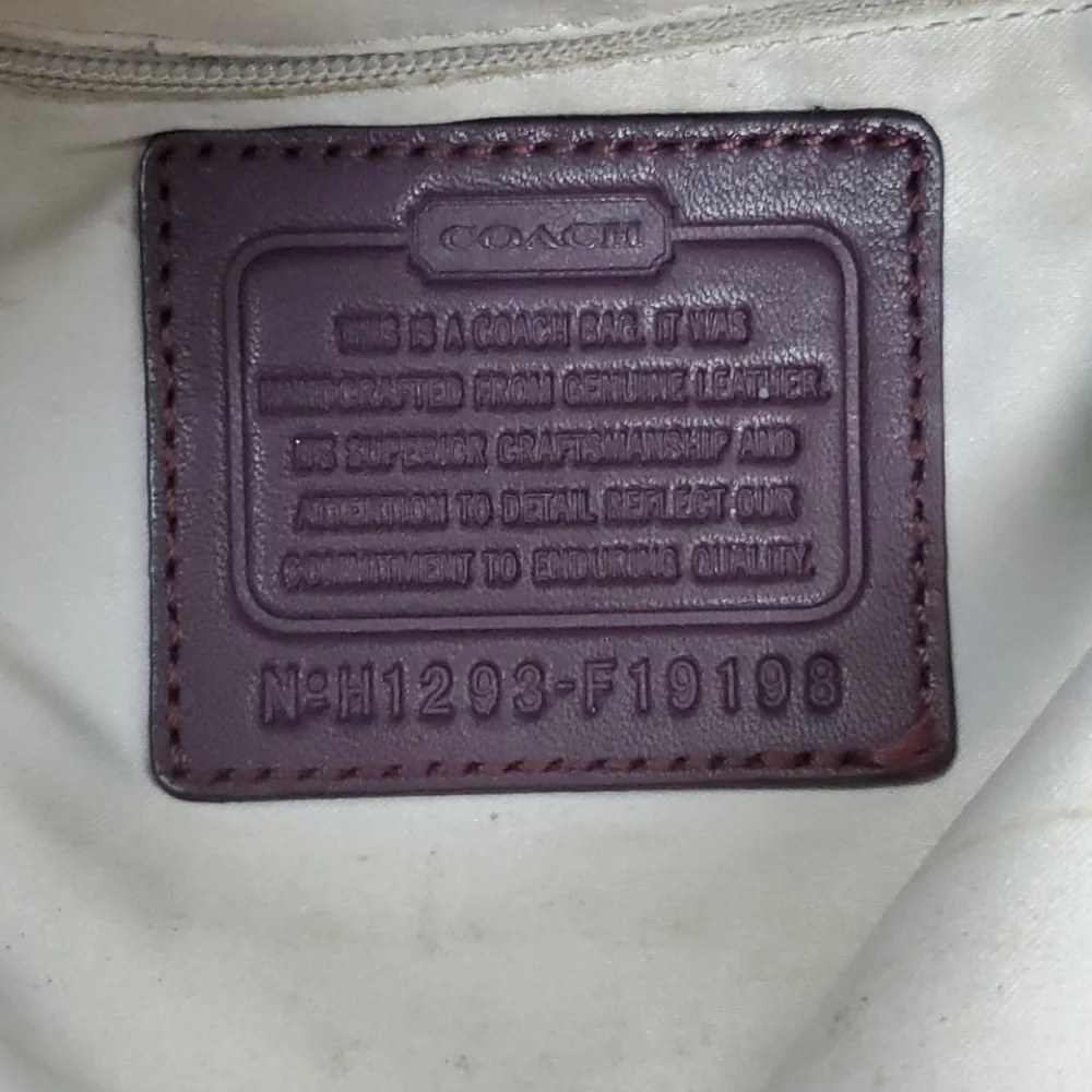 Coach patent leather signature shoulder purse bag cherry color